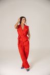 Trench Coat com Cinto Vermelho 