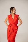 Trench Coat com Cinto Vermelho 