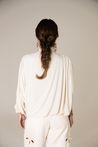 Blusa Assimétrica com Franzido Off White