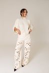 Blusa Assimétrica com Franzido Off White