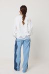 Blusa de Tricoline Renda na Barra Off-White