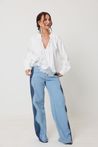 Blusa de Tricoline Renda na Barra Off-White