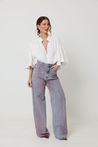 Calça Jeans Wide Leg Rose Dust