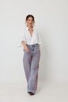 Calça Jeans Wide Leg Rose Dust