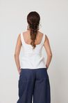 Blusa Regata Alfaiataria Peplum Off-White