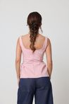 Blusa Regata Alfaiataria Peplum Rosa