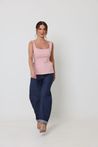 Blusa Regata Alfaiataria Peplum Rosa