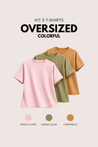Kit 3 T-Shirts Oversized Colorful