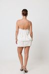 Vestido Midi Floral com Barra Balonê Off White