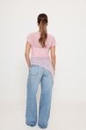 Blusa de Renda Regata Assimétrica Rosa