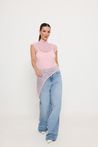 Blusa de Renda Regata Assimétrica Rosa