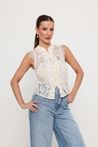 Blusa Regata de Renda  Off-White