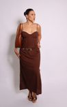 Vestido Midi com Bojo Marrom
