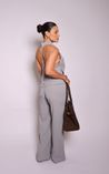 Calça Alfaiataria Wide Leg Cinza