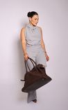 Calça Alfaiataria Wide Leg Cinza