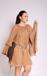 Vestido Boho Curto Babado 
