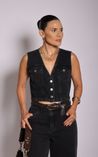 Colete em Jeans Trama - Black 