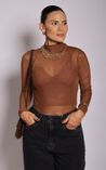 Blusa em Tule Merci - Marrom
