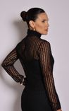 Vestido Longo em Renda Reto Mari - Preto