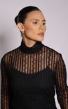 Vestido Longo em Renda Reto Mari - Preto