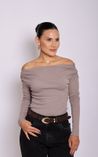 Blusa Ombro a Ombro Canelada - Fendi