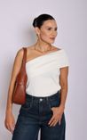 Blusa sem Alças em Modal um Ombro Lila 