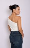 Blusa sem Alças em Modal um Ombro Lila 