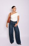 Blusa sem Alças em Modal um Ombro Lila 