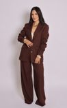 Blazer em Alfaiataria Corte Reto Julia - Marrom