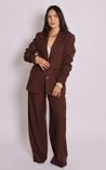 Blazer em Alfaiataria Corte Reto Julia - Marrom