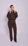 Calça Jeans Reta Flour - Marrom