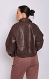 Jaqueta Couro PU Bomber Martini - Marrom 