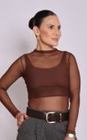 Blusa Tule Ray - Marrom 