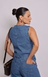 Colete em Jeans Fiori - Jeans Médio