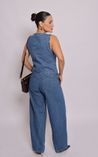 Calça em Jeans Balloon Fiori - Jeans Médio