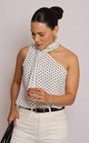 Blusa Poás Feminina Julia  - Off White com Preto
