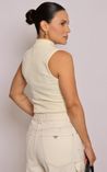 Blusa Regata Gola Alta Cloé - Manteiga