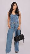 Calça Reta Amarração Julia - Jeans Médio 