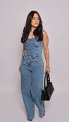 Calça Reta Amarração Julia - Jeans Médio 