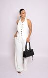 Blusa Alfaiataria com Botões Frente Única Off White