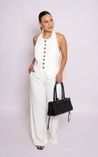 Blusa Alfaiataria com Botões Frente Única Off White