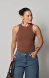 Blusa Canelada Basic - Marrom