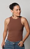 Blusa Canelada Basic - Marrom