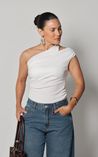 Blusa um Ombro em malha Cléo - Off 