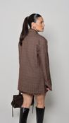Blazer Alfaiataria Xadrez Elize - Chocolate