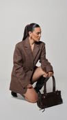 Blazer Alfaiataria Xadrez Elize - Chocolate