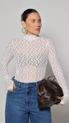 Body Manga Longa em Renda Liz - Off