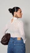 Body Manga Longa em Renda Liz - Off