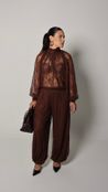 Calça em Renda Mariana - Chocolate