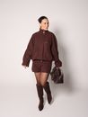 Jaqueta Bomber com Gola Thyane - Marrom